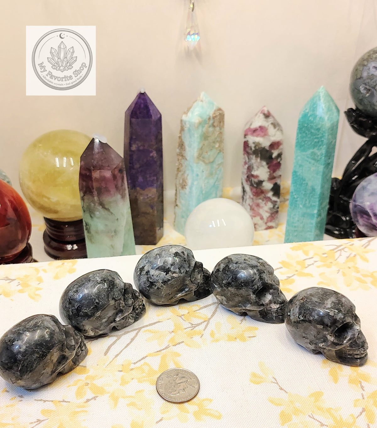Larvikite Skull Carving – Intuitively Chosen
