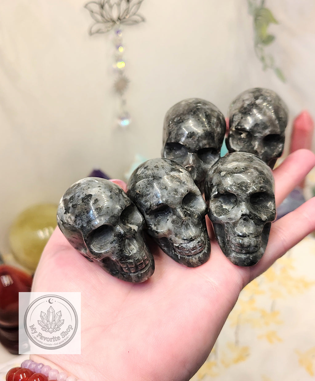 Larvikite Skull Carving – Intuitively Chosen