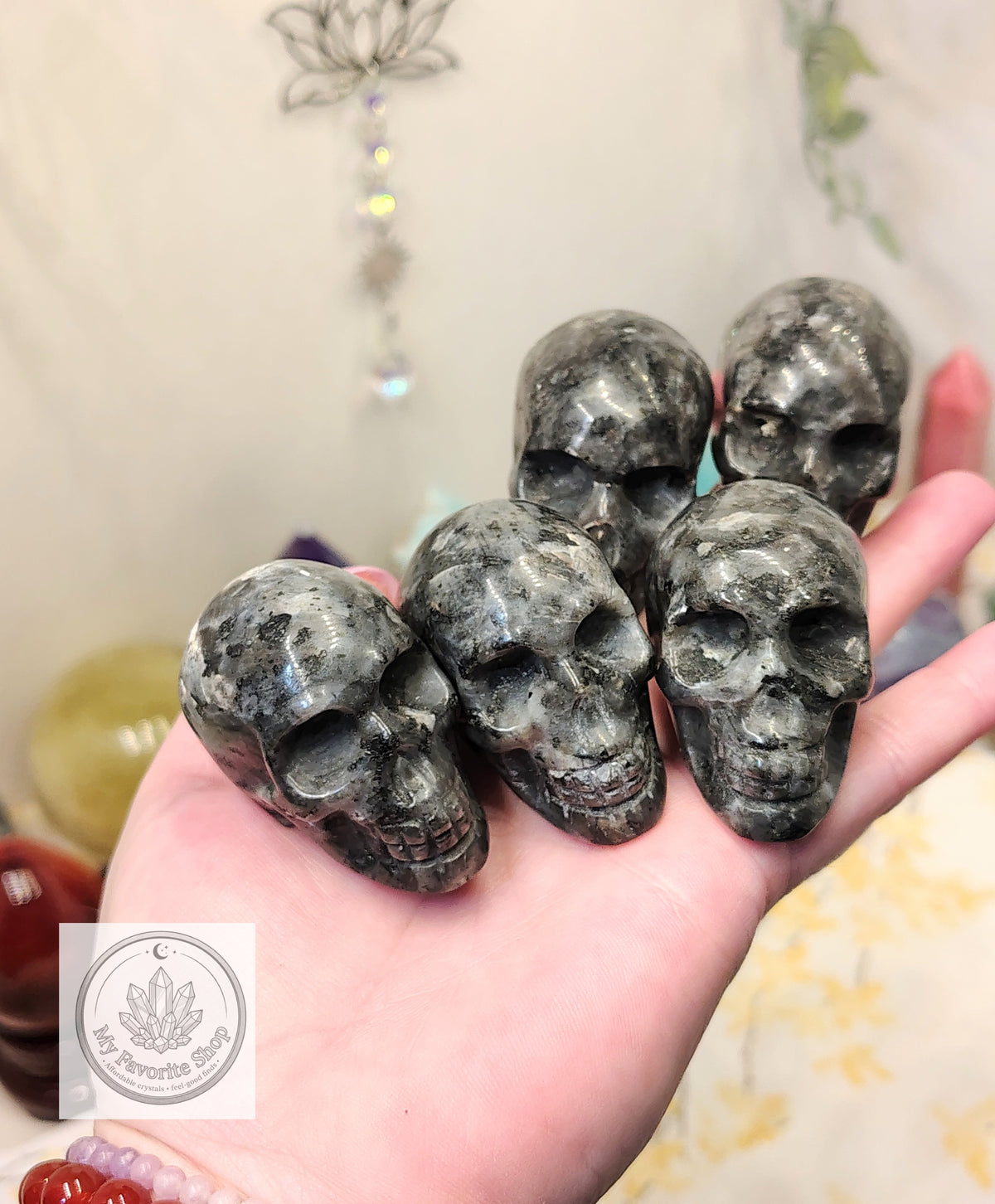 Larvikite Skull Carving – Intuitively Chosen
