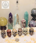 Money Agate Skull Carvings – Earthy Patterns and Individual Character