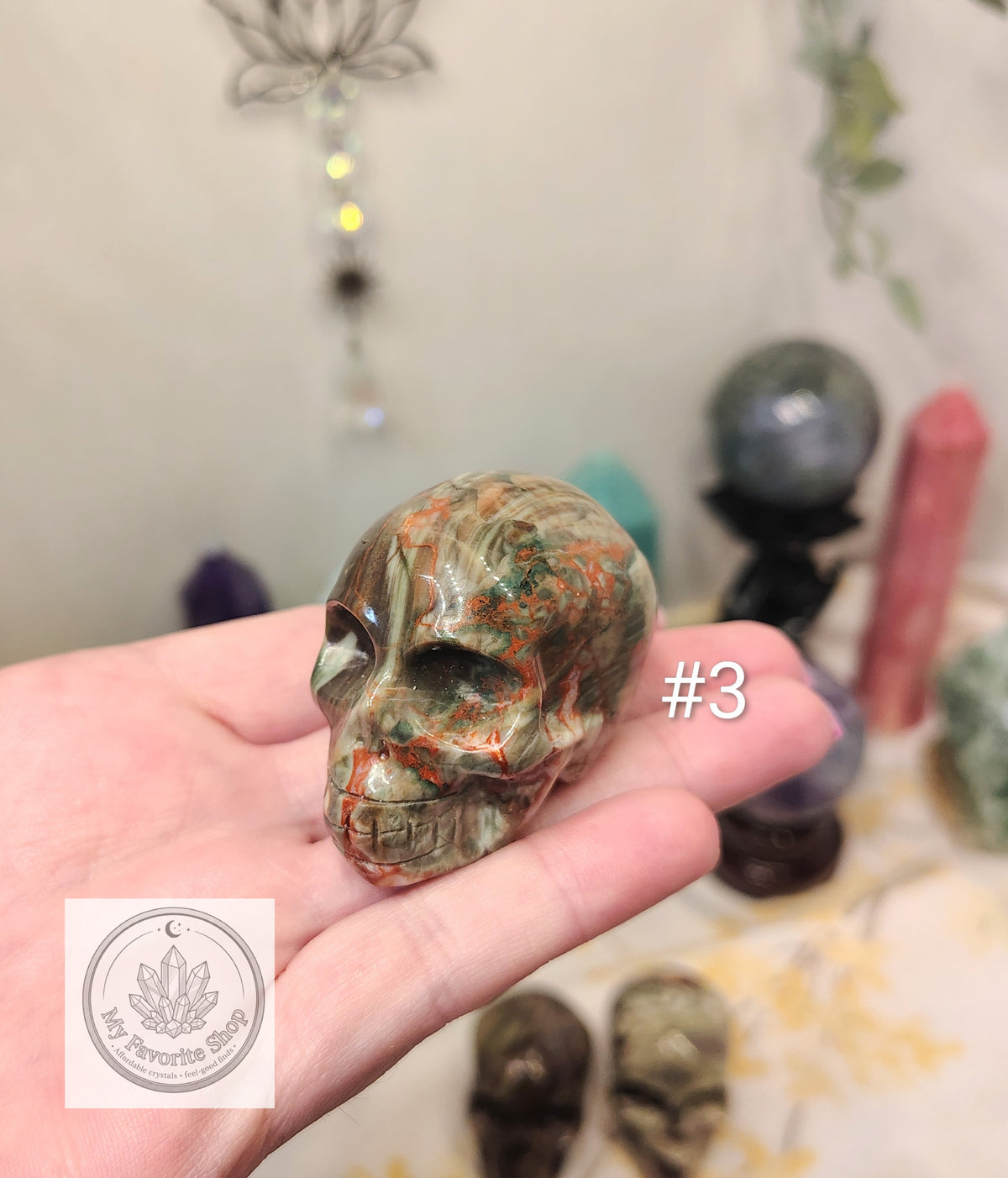 Money Agate Skull Carvings – Earthy Patterns and Individual Character