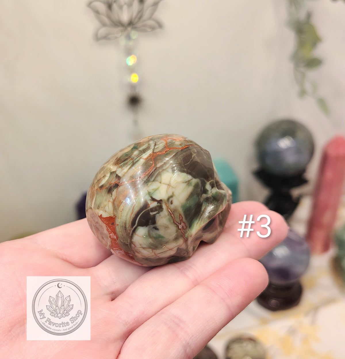 Money Agate Skull Carvings – Earthy Patterns and Individual Character