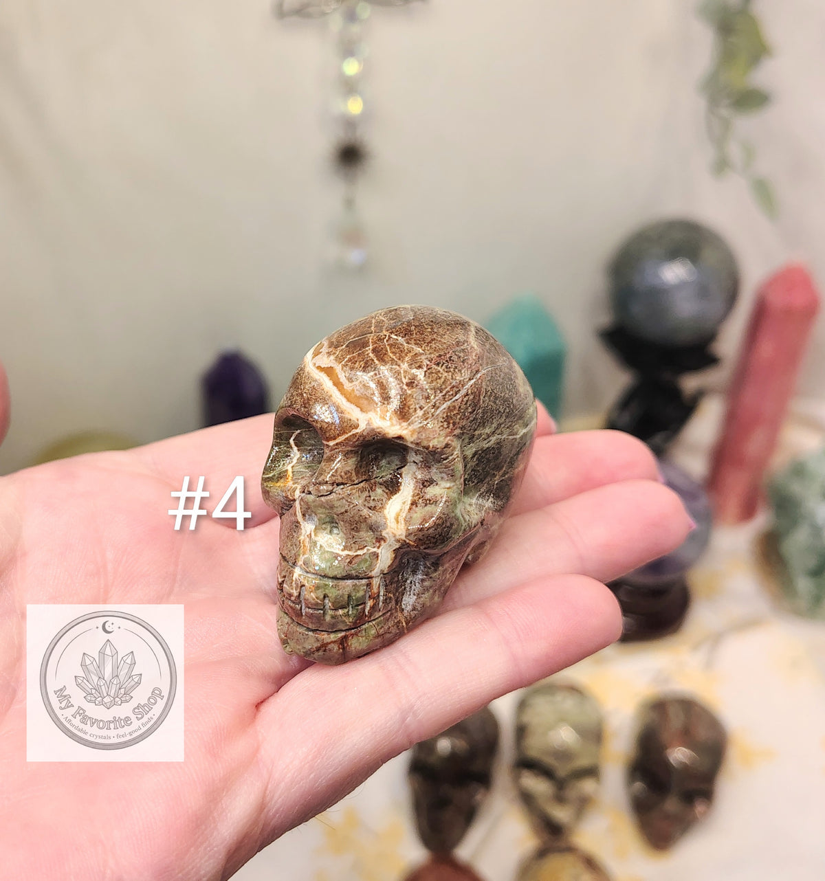 Money Agate Skull Carvings – Earthy Patterns and Individual Character