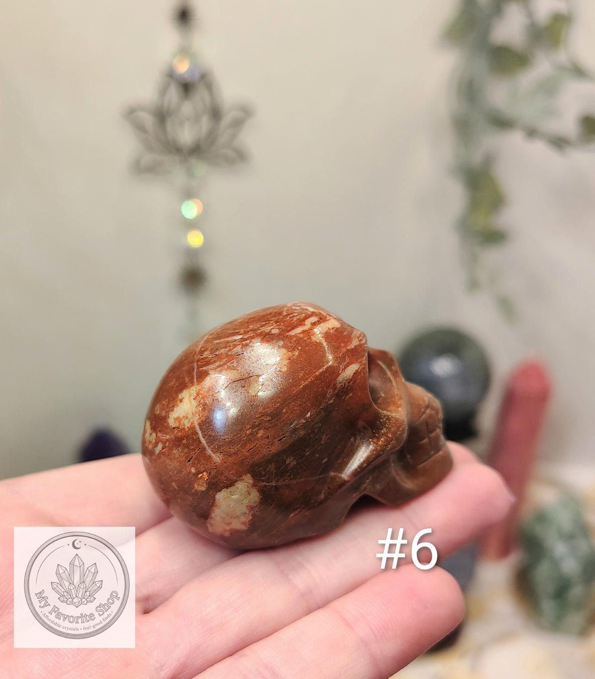 Money Agate Skull Carvings – Earthy Patterns and Individual Character