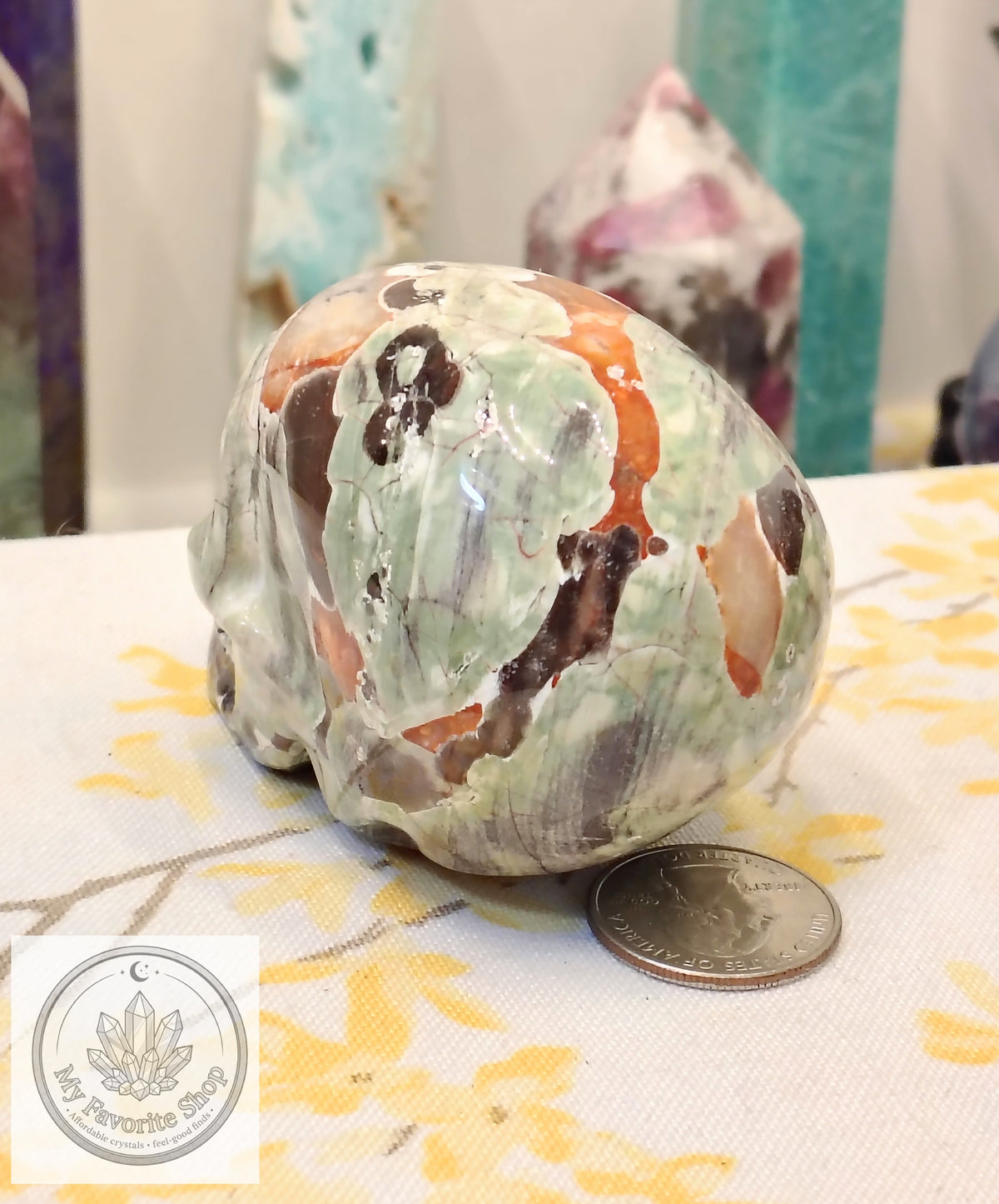 Money Agate Skull Carvings | Approx. 2.5–3 Inches