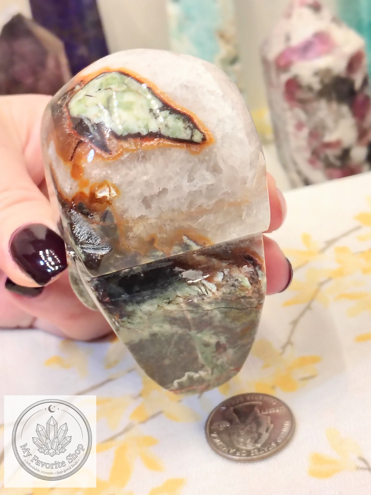 Money Agate Skull Carvings | Approx. 2.5–3 Inches